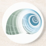 Blue & Green Sea Shells Beverage Coaster