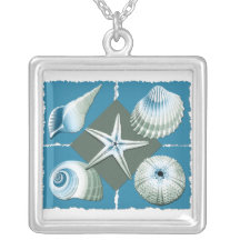Blue & Green Sea Shells Custom Necklace