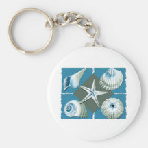Blue & Green Sea Shells Key Chain
