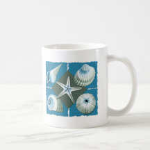 Blue & Green Sea Shells Mugs