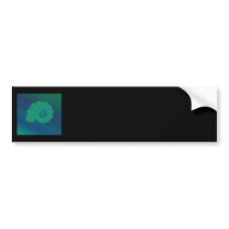 Blue, Green Shell. Abstract Art Design. Bumper Stickers