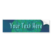 Blue, Green Shell. Abstract Art Design. Bumper Stickers