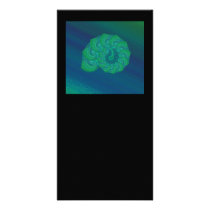 Blue, Green Shell. Abstract Art Design. Photo Card