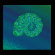 Blue, Green Shell. Abstract Art Design. Photo Cutout