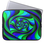 Blue Green Swirl Laptop Computer Sleeve