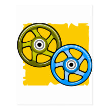 Blue & Green Wheels Postcard