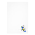 Blue Green Yellow Snowboarder Customized Stationery