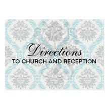 blue grey and cream elegant damask business card template