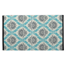 blue grey and cream elegant damask iPad folio cases