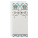 blue grey and cream elegant damask full colour rack card
