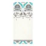 blue grey and cream elegant damask full colour rack card
