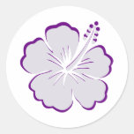 blue grey hibiscus sticker