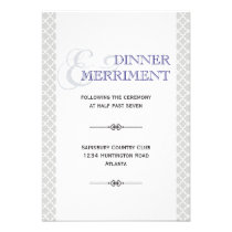 Blue grey Moroccan ampersand reception enclosure invitations