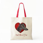 Blue Greyhound Love Heart Dog Tote Bag