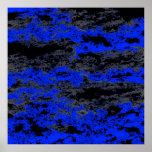 Blue Grunge Clouds Poster