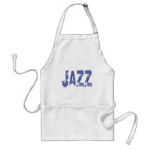 BLUE GRUNGE STYLE JAZZ TEXT APRON