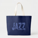BLUE GRUNGE STYLE JAZZ TEXT CANVAS BAGS