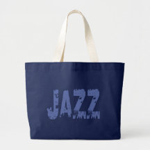 BLUE GRUNGE STYLE JAZZ TEXT CANVAS BAGS