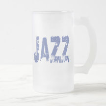 BLUE GRUNGE STYLE JAZZ TEXT MUG