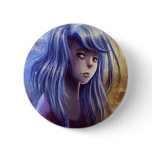 Blue Haired Girl Pin