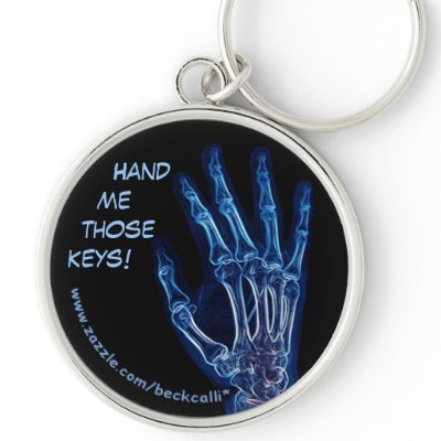 Blue Hand X-ray keychain by BeckCalli