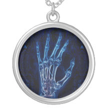 Blue Hand X-ray  necklace