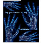 Blue Hand X-ray  T-shirt  (design on back)
