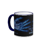 Blue Hands "Too Hot" X-ray mug