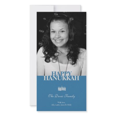 Blue Hanukkah Chanukkah elegant holiday greeting by FidesDesign