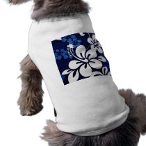 Blue Hawaii Flowers Doggie Tshirt
