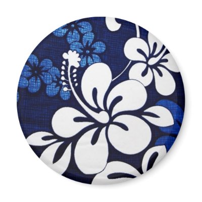 Blue Hawaii Flowers Magnet by InvitationGraphics