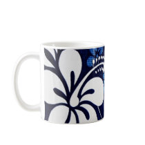 Blue Hawaii Flowers Coffee Mugs