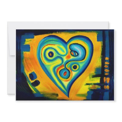Blue Heart Abstract Art Invitation by zazuatzazzle