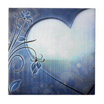 Blue Heart Design Tile tiles