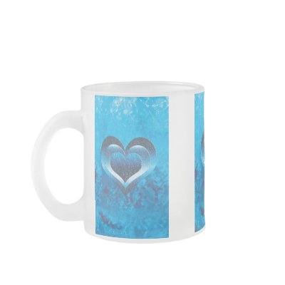 Blue heart distressed grunge modern coffee mug by mensgifts