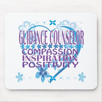 Blue Heart Guidance Counsellor Mousepad by honeylovedesigns