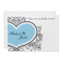 Blue Heart Personalized Announcements