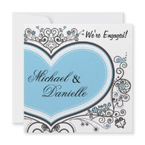 Blue Heart Custom Invitation