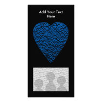 Blue Heart. Patterned Heart Design.