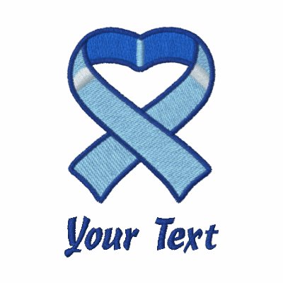 Blue Heart Ribbon Embroidered Shirt by Customizables