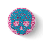 Blue Heart Skull buttons