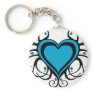 Blue Heart Swirls Key Chains