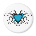 Blue Heart Swirls Magnet