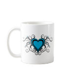 Blue Heart Swirls Coffee Mugs