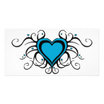 Blue Heart Swirls photo cards