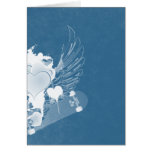 blue heart wings card