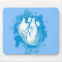 Blue Heart with Spatters mousepads