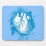 Blue Heart with Spatters mousepads