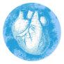 Blue Heart with Spatters Stickers