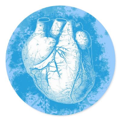 Blue Heart with Spatters Stickers by maliceblue